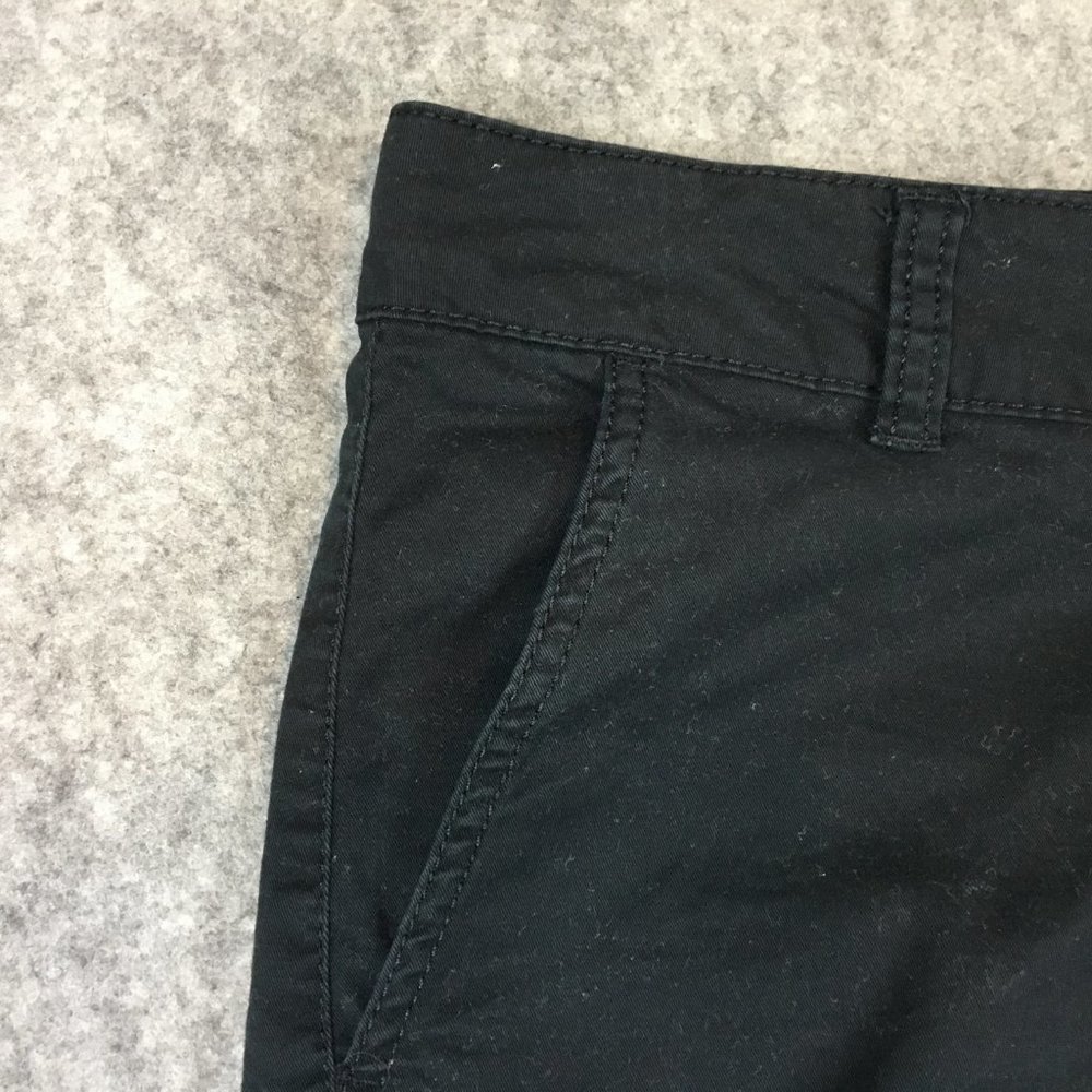 Sonoma Shorts 16 Solid Black Chino Midi Twill Casual Work Uniform Womens Stretch - Picture 2 of 12